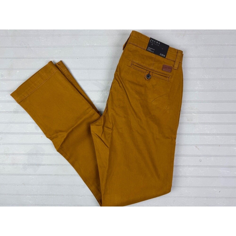 Jachs New York Size 31X34 Mens Chino Pants Slim Straight Fit Copper Color